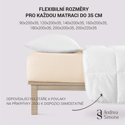 Jersey Lycra prostěradlo Andrea Simone boxspring - Kávová (Pink Tint 12-1204)